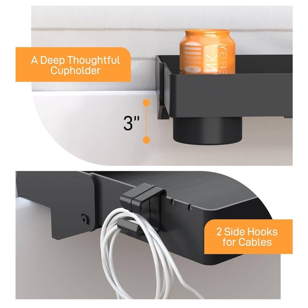 Black Bedside Shelf Organizer - Picture 5 of 8